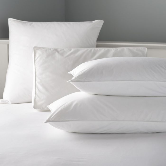 Stack of 100% cotton microfibre pillows with antimicrobial protection