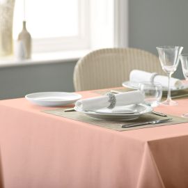 V Polyester Plain Bistro Tablecloth-Peachbloom
