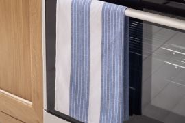 VE Stripe Tea Towel Blue